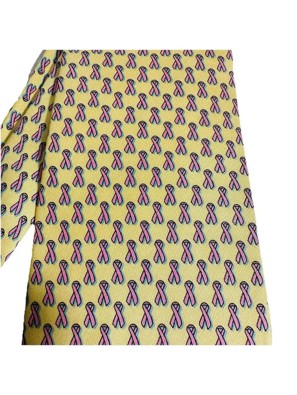 Vineyard Vines Yellow Cancer Awareness Ribbon Neck Tie 100% Silk Made In The USA
